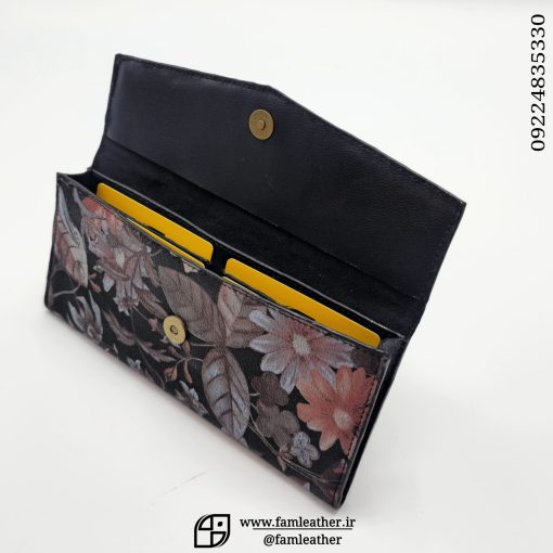 کیف پول گل چرم گاوی - تصویر 4